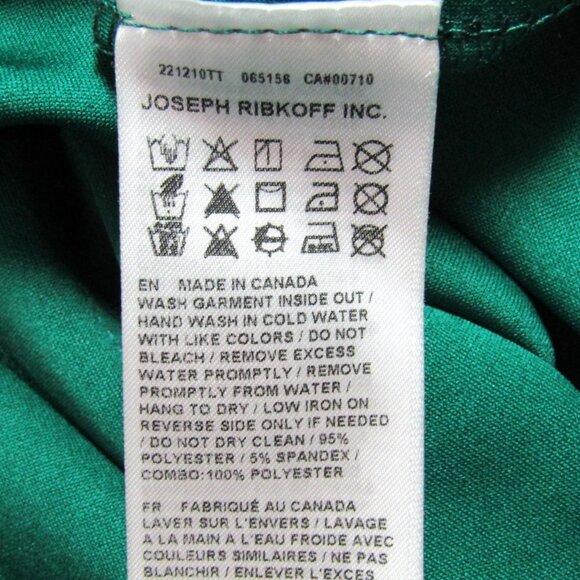 Joseph Ribkoff Green Contrast Trim Sheath Dress Womens Size 10 Tie Front 3/4 Slv - Picture 7 of 9